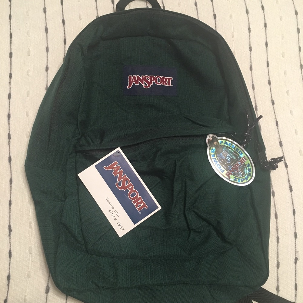 JANSPORT: *Brand New Green Super Break Backpack